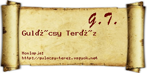 Gulácsy Teréz névjegykártya